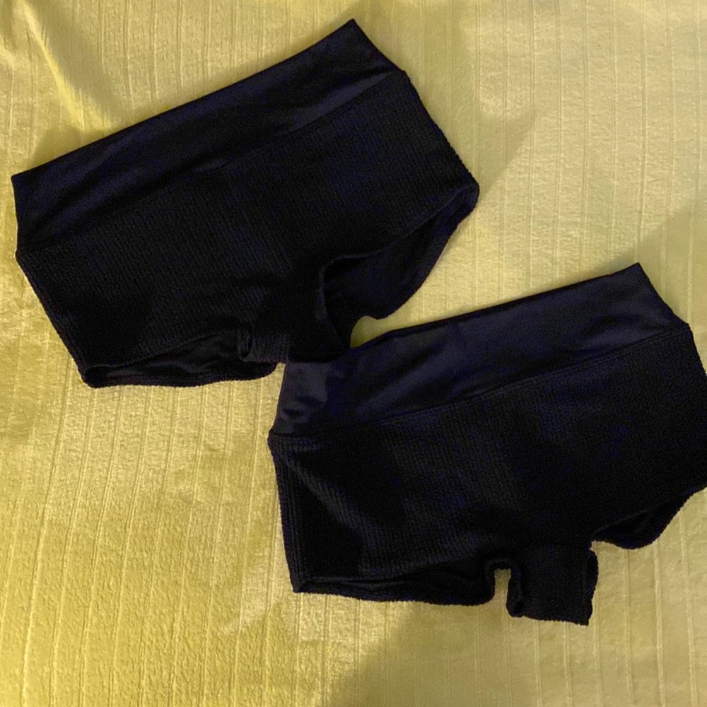 2 black bathing suit bottoms from pink